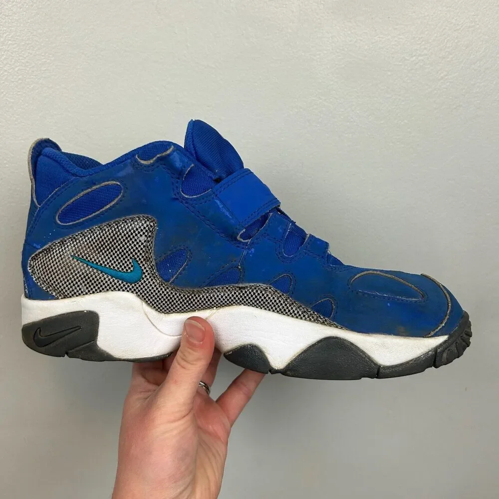 Nike shoes youth 7Y blue lace strap air turf raider 599812-400 NEEDS LACES‎ READ
